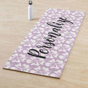 Personalized Hawaiian flower yoga mat for workout