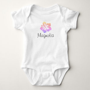 Personalized Hawaiian Hibiscus Baby Bodysuit
