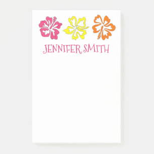 Personalized Hawaiian Hibiscus Flower Tropical Post-it Notes