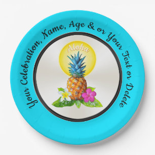 Personalized Hawaiian Paper Plates, Any Occasion Plate