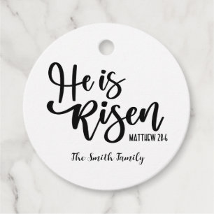 Personalized He is Risen Easter Favour Tag