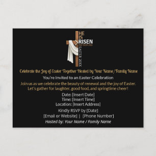 Personalized He Is Risen Easter Party Invitation Postcard