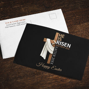 Personalized He Is Risen Happy Easter Christian Postcard