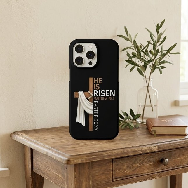 Personalized He Is Risen Vintage Easter Cross (Creator Uploaded)