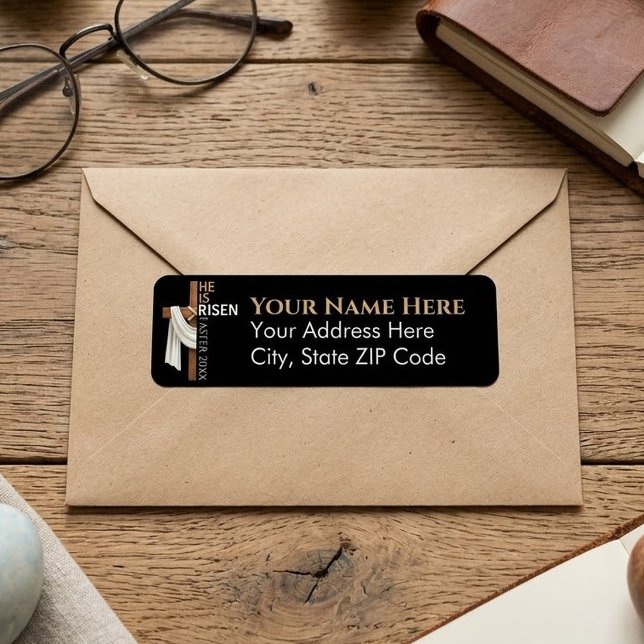Personalized He Is Risen Vintage Easter Cross (Creator Uploaded)