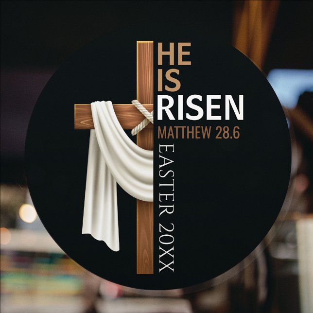 Personalized He Is Risen Vintage Easter Cross (Creator Uploaded)