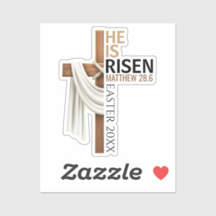 Personalized He Is Risen Vintage Easter Cross