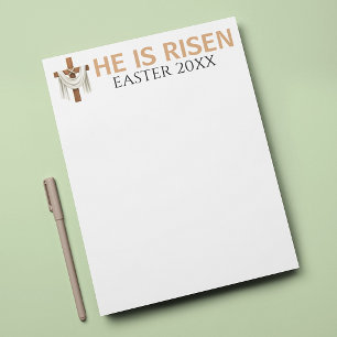 Personalized He Is Risen Vintage Easter Cross Letterhead