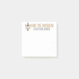 Personalized He Is Risen Vintage Easter Cross Post-it Notes