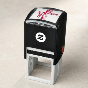 Personalized He Is Risen Vintage Easter Cross Self-inking Stamp