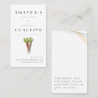 Personalized Health and Wellness Business Card