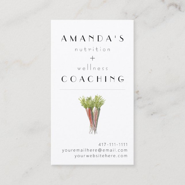 Personalized Health and Wellness Business Card (Front)