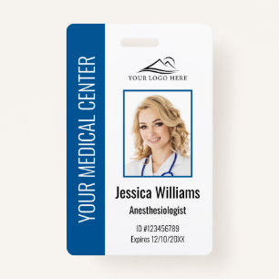 Personalized Healthcare Employee Blue ID Badge