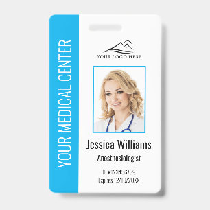Personalized Healthcare Employee Blue ID Badge