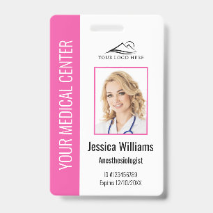 Personalized Healthcare Employee Pink ID Badge