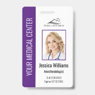 Personalized Healthcare Employee Purple ID Badge