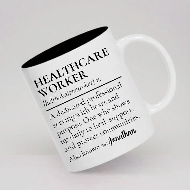 Personalized Healthcare Worker Mug Thank You Gift (Personalized Healthcare Worker Mug Thank You Gift, Healthcare Worker Graduation Gift Definition Mug)