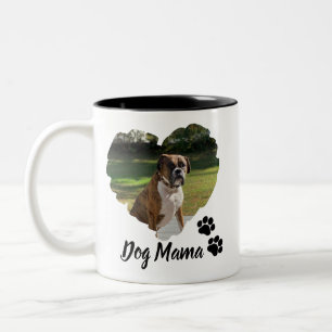 Personalized Heart and Paws Pet Photo Two-Tone Cof Coffee Mug