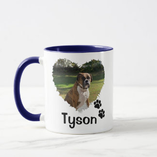 Personalized Heart and Paws Pet Photo Two-Tone Cof Mug