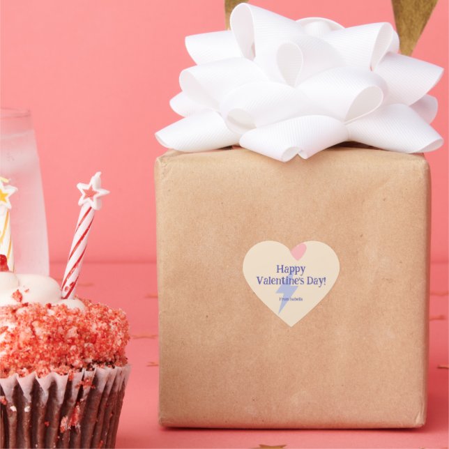 Personalized heart and thunder lightning bolt sticker (Party)