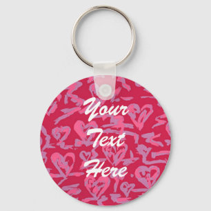 Personalized Heart Background Keychains