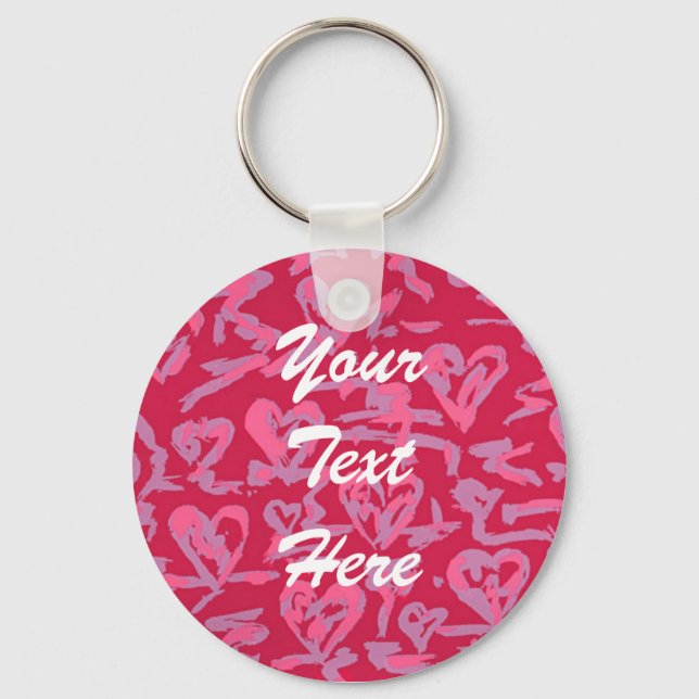 Personalized Heart Background Keychains (Front)
