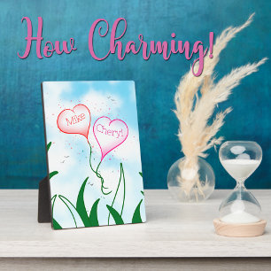 Personalized Heart Balloons Couple Name Plaque