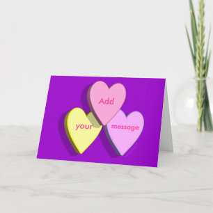 Personalized Heart Candy Card (purple)