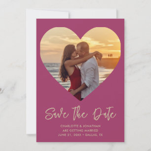 Personalized Heart Cutout Wedding Photo  Save The Date