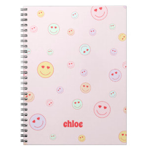 Personalized Heart Eyes Happy Face  Notebook