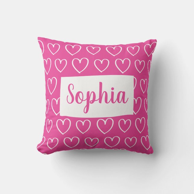 Personalized Heart Girls' Pillow - Pick your (Front)
