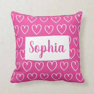 Personalized Heart Girls' Pillow - Pick your