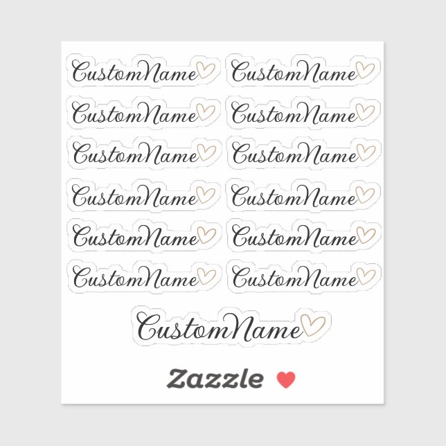 Personalized Heart Guest List – 12 Custom Name (Sheet)