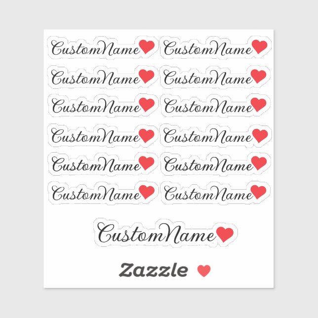Personalized Heart Guest List – 12 Custom Name (Sheet)