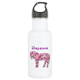 Personalized Heart Horse Pink - 532 Ml Water Bottle