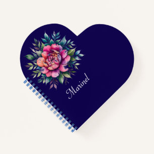 Personalized Heart Journal-Editable Name Notebook