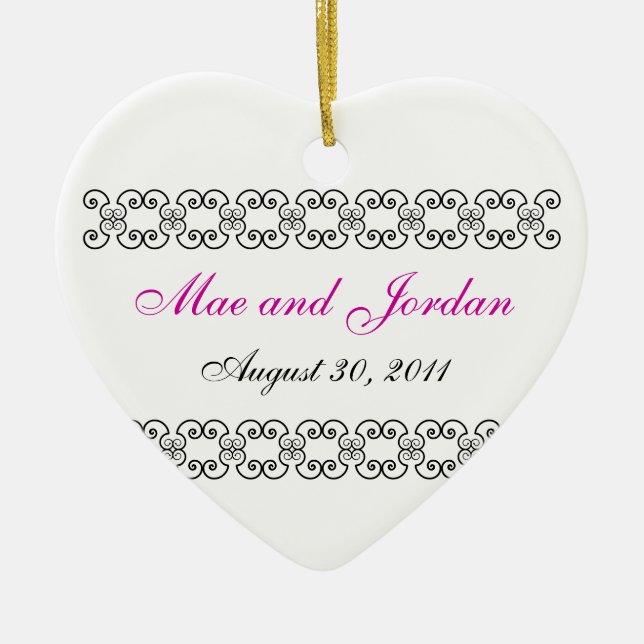 Personalized Heart Keepsake.1 Ceramic Ornament (Front)