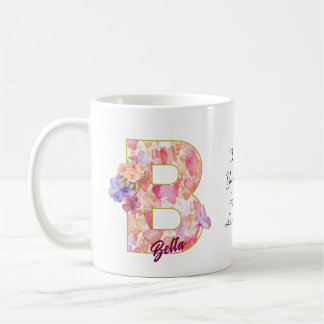 Personalized Heart Pattern B Initial Design Coffee Mug