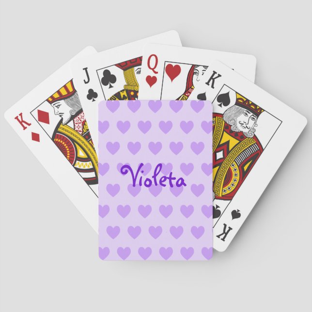 Personalized Heart Pattern Playing Cards (Back)
