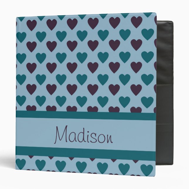 Personalized Heart Patterned Binder (Front/Inside)