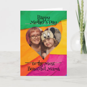 Personalized Heart Photo and Message for Mom Card