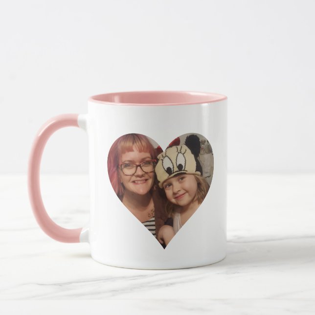 Personalized Heart Photo and Message for Mom Mug (Left)