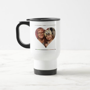 Personalized Heart Photo and Message for Mom Travel Mug