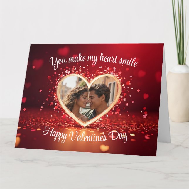 Personalized Heart Photo Frame Card (Front)