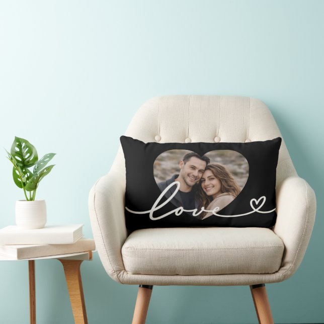 Personalized  Heart Photo  Lumbar Pillow (Chair)