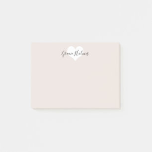 Personalized Heart Post It Notes