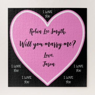 Personalized Heart Proposal Jigsaw Puzzle