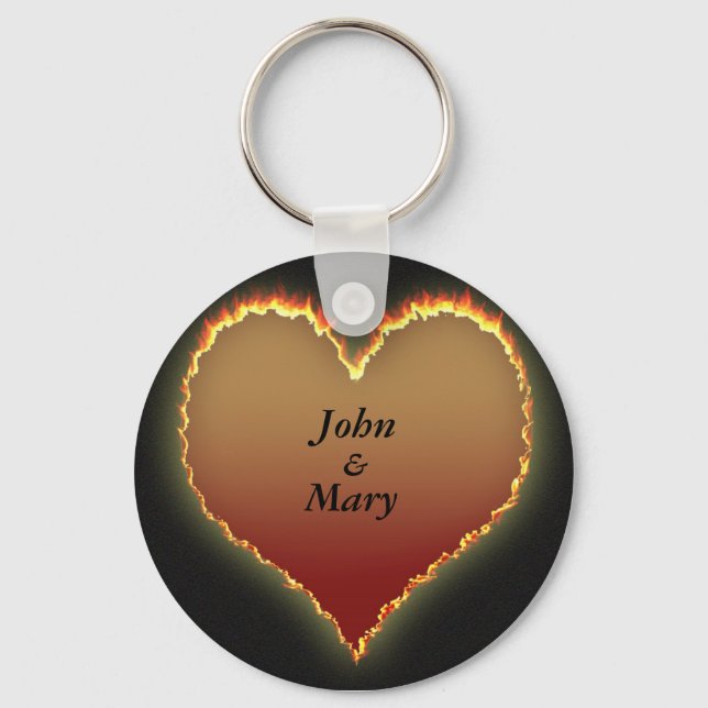 Personalized Heart Romance Keychain (Front)