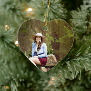 Personalized Heart Shape Girlfriend Photo Ornament