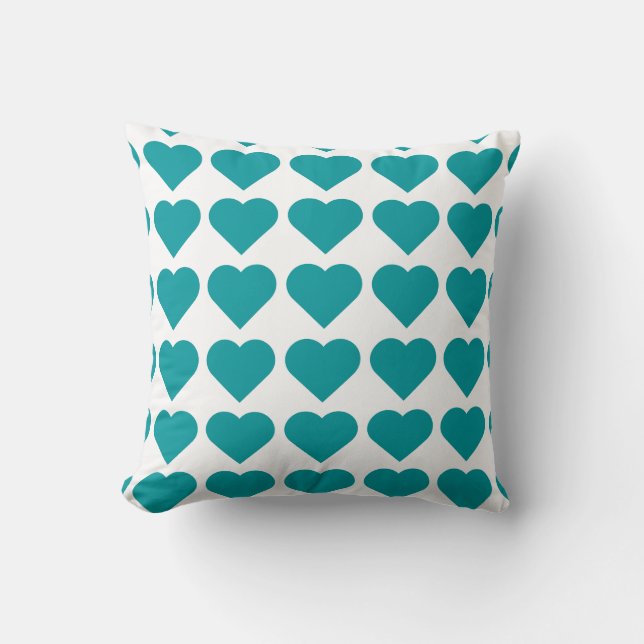 Personalized Heart Shape Pattern Custom Pillow Pou (Front)